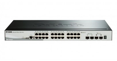 Коммутатор D-Link DGS-1510-28, Gigabit Stackable SmartPro Switch with 24 10/100/1000Base-T ports, 2 Gigabit SFP, 2 10G SFP+ ports