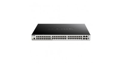 Коммутатор D-Link DGS-1510-52XMP/A1A 48-Port Gigabit Stackable Smart Managed PoE Switch with 4 10GbE SFP+ ports, 370W PoE Budget