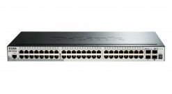 Коммутатор D-Link DGS-1510-52, Gigabit Stackable SmartPro Switch with 48 10/100/1000Base-T ports, 2 Gigabit SFP, 2 10G SFP+ ports