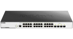 Коммутатор D-Link DGS-3000-28X/B1A L2 Managed Switch with 24 10/100/1000Base-T ports and 4 10GBase-X SFP+ ports.16K Mac address, 802.3x Flow Control, 4K of 802.1Q VLAN, VLAN Trunking, 802.1p Priority Queues, Tra