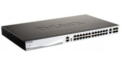 Коммутатор D-Link DGS-3130-30PS/A1A L2+ Managed Switch with 24 10/100/1000Base-T ports and 2 10GBase-T ports and 4 10GBase-X SFP+ ports (24 PoE ports 802.3af/802.3at (30 W), PoE Budget 370W, PoE Budget with RPS