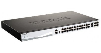 Коммутатор D-Link DGS-3130-30PS/A1A L2+ Managed Switch with 24 10/100/1000Base-T ports and 2 10GBase-T ports and 4 10GBase-X SFP+ ports (24 PoE ports 802.3af/802.3at (30 W), PoE Budget 370W, PoE Budget with RPS