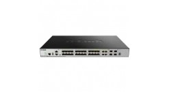 Коммутатор D-Link DGS-3630-28TC/A1AMI L3 Managed Switch with 20 10/100/1000Base-T ports and 4 100/1000Base-T/SFP combo-ports and 4 10GBase-X SFP+ ports. 68K Mac address, MPLS, Physical stacking (up to 9 device
