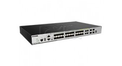 Коммутатор D-Link DGS-3630-28TC/A1ASI L3 Managed Switch with 20 10/100/1000Base-T ports and 4 100/1000Base-T/SFP combo-ports and 4 10GBase-X SFP+ ports. 68K Mac address, Physical stacking (up to 9 devices), Sw