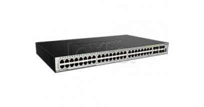 Коммутатор D-Link DGS-3630-52TC/A1AMI L3 Managed Switch with 44 10/100/1000Base-T ports and 4 100/1000Base-T/SFP combo-ports and 4 10GBase-X SFP+ ports. 68K Mac address, MPLS, Physical stacking (up to 9 device