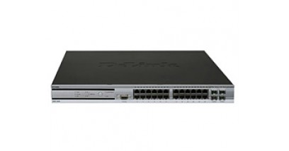 Коммутатор D-Link DWS-3026 L2 беспроводной, 20x PoE GigaUTP, 4x PoE SFP 24-port 10/100/1000Base-T L2  PoE WLan Switch with 4 Combo S
