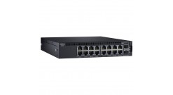 Коммутатор Dell Networking X1018 с веб-интерфейсом, 16 портов 1GbE и 2 порта 1Gb..