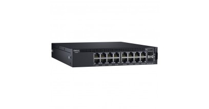 Коммутатор Dell Networking X1018 с веб-интерфейсом, 16 портов 1GbE и 2 порта 1GbE SFP, 3YPSNBD