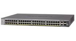 Коммутатор Netgear GS752TXP-100NES Managed Smart-switch 48хGE + 2х10G-BaseT + 2хSFP+ порта стекируемый. 48 портов POE+. POE-бюджет 390w (до 1440w с RPS4000) (repl.GS752TPSB-100EUS)