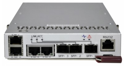 Коммутатор Supermicro SBM-GEM-X3S+ Layer-2 / 3 switch, Up to twenty 1-Gbps downlink ports for LAN interfaces of the server blades, Three 10-Gbps SFP+ uplink ports, Four 1-Gbps RJ-45 uplink ports, STP, RSTP, MSTP, IGMP snooping, 802.1x, LACP, DHCP, RIP/OSP
