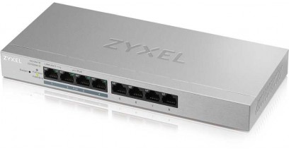 Коммутатор Zyxel GS1200-8HP v2, 8xGE (4xPoE +), desktop, silent, with support for VLAN, IGMP, QoS and Link Aggregation,