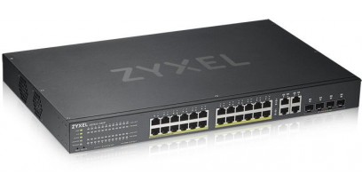 Коммутатор Zyxel GS1920-24HPv2 PoE+ NebulaFlex 24xGE PoE+, 4xCombo (SFP/RJ-45), бюджет PoE 375 Вт, автономное/облачное управление