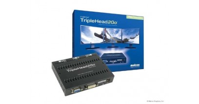 Коммутатор видеосигнала Matrox T2G-D3D-IF, TripleHead2Go Digital Edition, 3x 1680x1050(2x 1920x1200), external multi-display upgrade that adds up to three monitors to your system, Input-DVI-DL or VGA, Output-2/3 DVI-I outputs, 1cable VGA-VGA, 1cable DVI-D