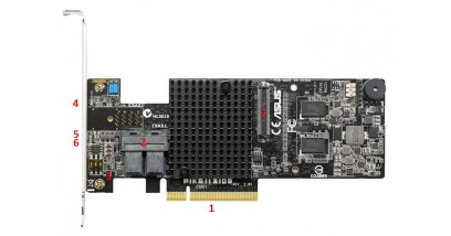 Контроллер Asus PIKE II 3108-8I/16PD, 8-port SAS-3, 12 Gbit/s, RAID 0, 1, 10, 5, 6, 50, 60 (LSI SA3108), Cache 1 GB, Max. 16 Devices