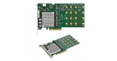 Контроллер Supermicro AOC-SHG3-4M2P-O - Full Height, Quad-port M.2 NVMe SSD PCI-E 3.0 add-on card