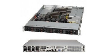 Корпус Supermicro CSE-116AC2-R706WB, 1U, 10x 2.5'' SAS/SATA HDD bays, WIO, 700W Redundant PSU - Black