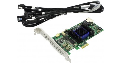 Контроллер Adaptec ASR-6405E (PCI-E v2 x1, LP) SGL SAS 6G, Raid 0,1,10,1E, 4port(intSFF8087), 128Mb onboard, Каб.отдельно