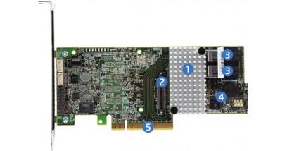 Контроллер Intel Raid RS3DC040 PCI-Ex8, 4port-int SAS/SATA 12Gb/s RAID 0/1/5/6/10/50/60, 1Gb (928222)