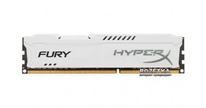 Модуль памяти Kingston DIMM DDR3 8192MB PC12800 1600MHz HyperX FURY White Series CL10-10-10 [HX316C10FW, 8] Retail