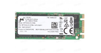 Накопитель SSD Micron 512GB 1100 M.2 2280 Client SSD SATA 6Gb/s, 530/500, IOPS 92/83K, MTBF 1.5M (MTFDDAV512TBN-1AR1ZABYY)