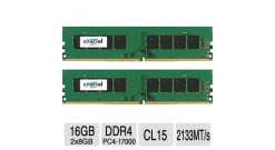 Модуль памяти Crucial 16GB Kit (8GBx2) DDR4 2133 MT/s (PC4-17000) CL15 DR x8 Unb..