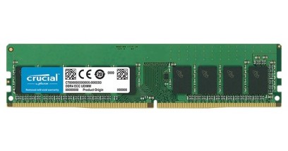 Модуль памяти Crucial 16GB DDR4 2666MHz PC4-21300 UDIMM ECC CL19 DRx8 (CT16G4WFD8266)