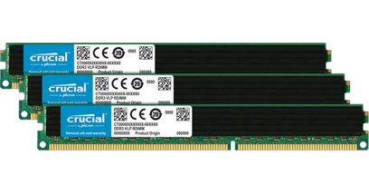 Модуль памяти Crucial 24GB DDR3 Kit (8GBx3) 1866MHz PC3-14900 RDIMM ECC Reg DR x8 VLP (CT3K8G3ERVDD8186D)