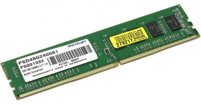 Модуль памяти PATRIOT PSD48G240081S DDR4 - 8Гб 2400, SO-DIMM, Ret