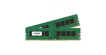 Модуль памяти Crucial 16GB DDR4 Kit (2x8GB) 2400MHz PC4-19200 UDIMM ECC CL17, 1.2V, SRx8 (CT2K8G4WFS824A)