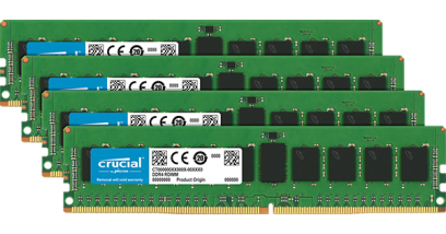 Модуль памяти Crucial 16GB DDR4 2666MHz  ECC, CL19, 1.2V, SRx8, Kit (4x4GB) (CT4K4G4WFS8266)