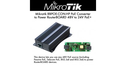 Преобразователь PoE питания Mikrotik 48 to 24V Gigabit PoE Converter (RBGPOE-CON-HP)