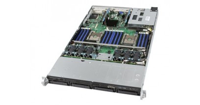Серверная платформа Intel R1304WFTYSR 1U, 2 x Socket 3647, Xeon SP CLX, Intel C624, 24xDDR4 ECC REG DIMMs 2133/2400/2666/2933 MHz, DCPMM Support, 2 х 10-Gbe, 4xHS HDD 3,5"" SATA/SAS, 2xPCI-E x16+IOM Conn+RM Conn, 1x1100 Wt (1+0), no rails, no RM