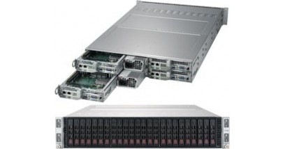 Серверная платформа Supermicro SYS-2029TP-HC0R 2U (4 Nodes) 2xLGA3647 Up to 2TB ECC 3DS LRDIMM, 6 Hot-swap 2.5"" SAS/SATA, Broadcom 3008 SAS3 controller, 2x2200W