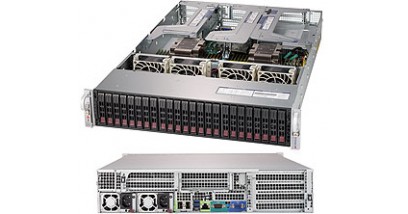 Серверная платформа Supermicro SYS-2029U-E1CRTP 2U 2xLGA3647 24xDDR4 2933MHz RDIMM, 24x2.5"" SAS HDD HS via opt. AOC card Broadcom 3108/3008, 2x10G SFP+ LAN via AOC-2UR68-i2XS 2x1000W (Complete System Only)