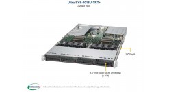 Серверная платформа Supermicro SYS-6018U-TRT+ 1U Dual socket R3 (LGA 2011) 3TB ECC 3DS LRDIMM, 4x 3.5"" Hot-swap Drive Bays, 750W Redundant Power (Comlete system Only)