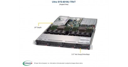 Серверная платформа Supermicro SYS-6019U-TR4T 1U 2xLGA3647 Up to 3TB RDIMM, 4 Hot-swap 3.5"" Drive 2x750W (Complete Only)