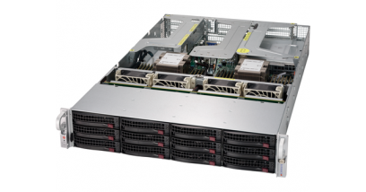 Серверная платформа Supermicro SYS-6029U-TR4T 2U 2xLGA3647 C621, 24xDDR4, 12x3.5"" HDD Hot-swap SAS/SATA, 4x1GbE Intel i350 in AOC-2UR68-I4G-P, IPMI 2.0, 2x1000W (Complete Only)