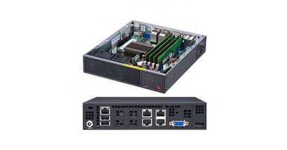 Серверная платформа Supermicro SYS-E200-9A Atom C3558, Single socket FCBGA 1310 System on Chip 1 fixed 2.5"" SSD bay Up to 256GB ECC RDIMM DDR4 2400MHz or 64GB ECC/non-ECC UDIMM in 4 sockets 1 PCI-E 3.0 x4 (in x4 slot), M.2 PCI-E 3.0 x2 and SATA