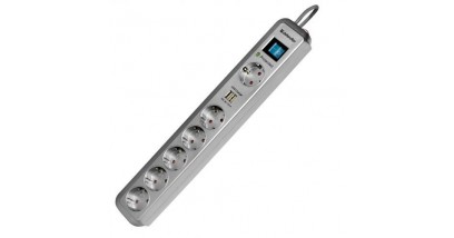 Сетевой фильтр Defender DFS 501 USB Charger 6 розеток, 2.0 м, 2 USB порта