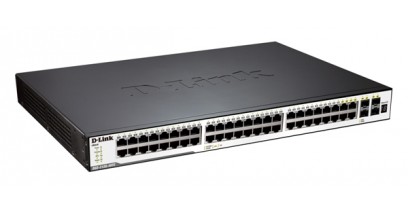 Коммутатор D-Link DGS-3120-48PC/B1ARI, 3 уровня с 44 портами 10/100/1000Base-T, 4 комбо-портами 100/1000Base-T/SFP, 2 портами 10GBase-CX4 и программным обеспечением Routed Image (RI)