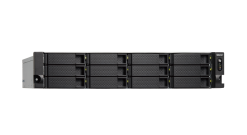 Система хранения Qnap TS-1273U-16G Сетевой RAID-накопитель, 12 отсеков для HDD, 2 порта 10 GbE SFP+, 2 слота M.2 SSD, стоечное исполнение, 1 блок пит