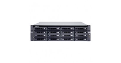 Система хранения Qnap TS-1673U-16G Сетевой RAID-накопитель, 16 отсеков для HDD, 2 порта 10 GbE SFP+, 2 слота M.2 SSD, стоечное исполнение, 1 блок пи