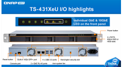 Система хранения Qnap TS-431XeU-8G Сетевой RAID-накопитель, 4 отсека для HDD, 10..