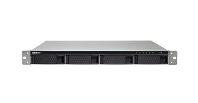 Система хранения Qnap TS-453BU-8G Сетевой RAID-накопитель, 4 отсека для HDD, стоечное исполнение, 1 блок питания. Intel Celeron J3455 1,5 ГГц, 8 ГБ.