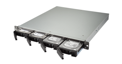Система хранения Qnap TS-453BU-RP-8G Сетевой RAID-накопитель, 4 отсека для HDD, стоечное исполнение, 2 блока питания. Intel Celeron J3455 1,5 ГГц, 8