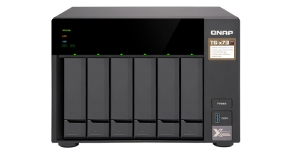 Система хранения Qnap TS-673-4G NAS, 6-tray w/o HDD, 2xM.2 SSD Slot. Quad-сore AMD quad-core 2.1 GHz up to 3.4 GHz , 4GB DDR4 (2 x 4GB) up to 64GB (4 x 16GB), 4x Gigabit LAN