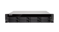 Система хранения Qnap TS-873U-16G Сетевой RAID-накопитель, 8 отсеков для HDD, 2 порта 10 GbE SFP+, 2 слота M.2 SSD, стоечное исполнение, 1 блок пита