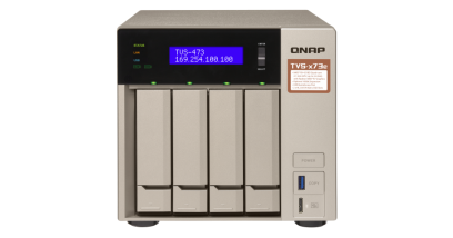 Система хранения Qnap TVS-473e-8G NAS, 4-tray w/o HDD, 2xM.2 SSD Slot, 2xHDMI-port. Quad-сore AMD quad-core 2.1 GHz up to 3.4 GHz , 8GB DDR4 (2 x 4GB) up to 64GB (4 x 16GB), 4x Gigabit LAN