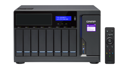 Система хранения Qnap TVS-882BRT3-i5-16G Сетевой RAID-накопитель, 8 отсеков для HDD, 2 слота M.2, 3 порта HDMI, 4 порта Thunderbolt 3. Intel Core i5