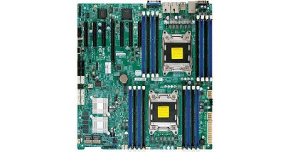 Материнская плата Supermicro MBD-X9DRH-ITF, 2xLGA2011, C602, Xeon, E5-2600, E-ATX 12''x13'', 16xDIMM (up to 512GB RDIMM/128GB UDIMM), 1xPCI-E 3.0 x16, 6xPCI-E 3.0 x8, 6xSATA (4xSATA2 + 2xSATA3 RAID 0,1,5,10), 2x10GBase-T with X540 10Gb